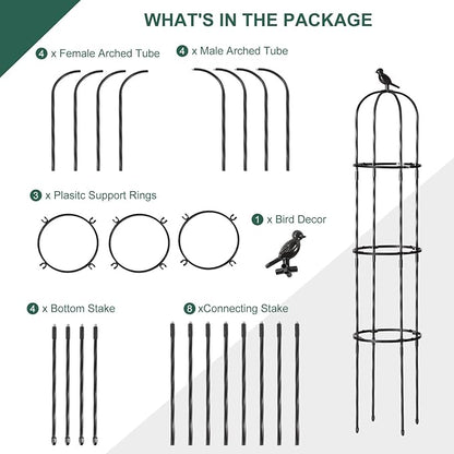 Garden Trellis for Climbing Plant Outdoor, 67" Tall Cucumber Trellis for Pot Raised Bed Climbing Vine Plants Vegetable Pea Bean Tomato Rose Clematis Cucumber Trellis, 2 Pack