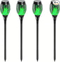 4 Pack Outdoor Solar Flame Light,Solar Lights Outdoor for Garden Decorations with Flickering Flame,IP65 Waterproof Solar Powered Yard Lights Torch Light for Lawn Patio Pathway (Green)