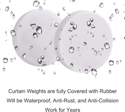 Magnetic Shower Curtain Weights, Rubber Covered Heavy Duty Weights, Prevent Curtain Liner from Blowing Around, Work for Drapery, Tablecloth, Flag, Outdoor Curtain 6 Pairs(Pack of 12)