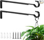 14 Inch 2 Pack Heavy Duty Outdoor Plant Hangers for Hanging Baskets, Iron Plant Brackets Outside, Metal Plant Wall Hooks for Lantern, Bird Feeder