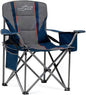 FAIR WIND Heavy Duty Camping Chair, Oversized Padded Folding Chair for Big and Tall (450lbs), Extra Wide Seat with Integrated Cooler & Storage Pocket, Adjustable Lumbar Support for Outdoor