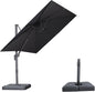 PURPLE LEAF 8 FT Outdoor Umbrella with Base Patio Cantilever Aluminum Umbrella with 3 Years Fade Resistance Recycled Fabric Offset Square with 360-degree Rotation for Deck Pool Garden, Graphite Grey