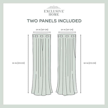 Exclusive Home Canopy Stripe Indoor/Outdoor Grommet Top Curtain Panel, 54"x84", Teal / White, Set of 2