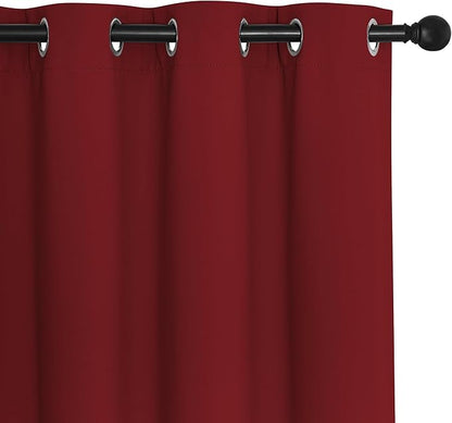 NICETOWN Room Divider Curtain 132 Inches Long, Wide Blackout Sliding Door Curtain for Bedroom, Room Darkening Privacy Window Curtain for Patio Door (1 Panel Set, Burgundy Red, 80 x 132 Inch)