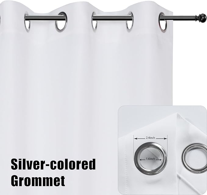 BONZER Outdoor Curtains for Patio Water Resistant Heavy Privacy Light Filtering Grommet Outside Curtains for Porch, Pergola, Gazebo, 1 Panel, 54W x 108L inch, White