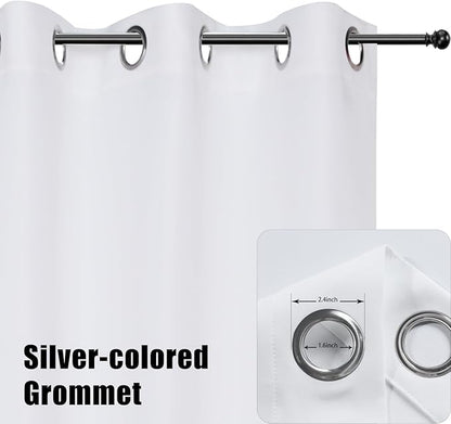 BONZER Outdoor Waterproof Curtains for Patio Privacy Grommet Light Filtering Outside Curtains for Gazebo, Porch, Pergola, Pavilion, 1 Panel, 84W x 95L inch, White