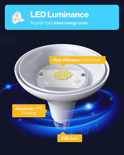 Sunco 48 Pack PAR38 LED Flood Light Outdoor Bulb, Waterproof Bright Dimmable 13W=100W, 5000K Daylight, 1050lm, E26 Base UL Energy Star Listed