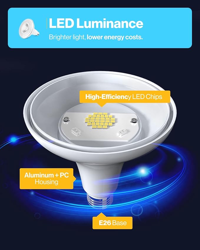Sunco 30 Pack Outdoor LED Flood Home Patio Driveway Light, Waterproof PAR38 LED Bulb, CRI90, 2700K Soft White,1050 Lumens, 100W Equivalent 13W, Dimmable, Wet-Rated, E26 Base UL