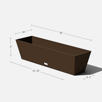Veradek Pure Series Window Box Planter - Long Rectangular Planter for Indoor or Outdoor Windowsill/Balcony | Durable All-Weather Use with Drainage Holes | Modern Decor for Herbs, Small Plants, Flowers
