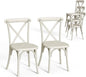 VINGLI Plastic Outdoor Dining Chairs Set of 2, Stackable Patio Cream White Dining Chairs with X Back, Waterproof Kitchen & Dining Room Chairs for Indoor-Outdoor, Capacity 400 lbs