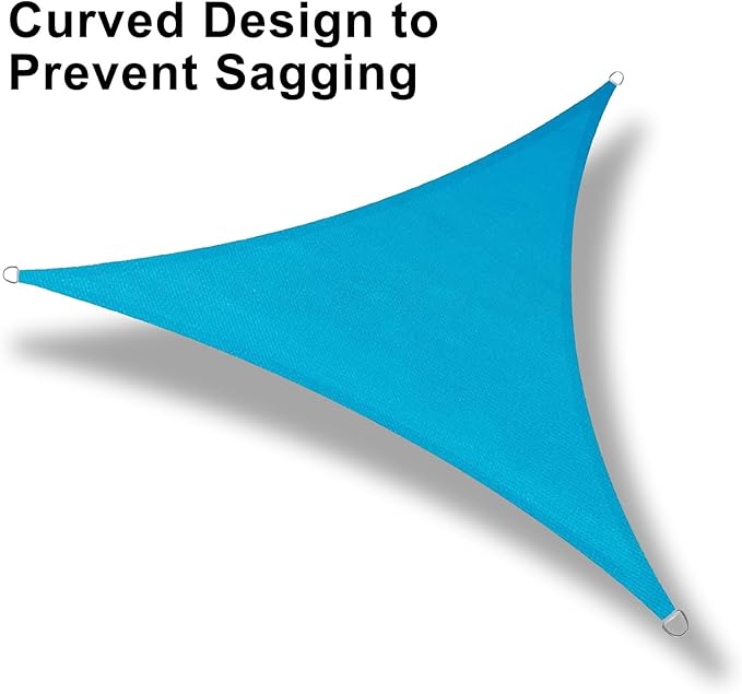 LOVE STORY 8' x 8' x 8' Sun Shade Sails Triangle Sunshades Sail Shade Canopy Patio Cover for Shade Outdoor, Turquoise Blue
