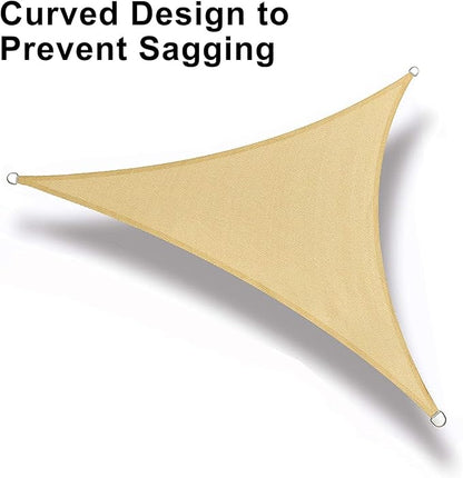 LOVE STORY Custom Size 12'x18'x21.6' Sand Sun Shade Sail Right Triangle Sunshade Fabric Awning Canopy for Patio Backyard Carport Pergola (Customized)