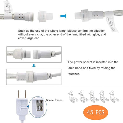 150ft LED Rope Lights Outdoor, 1080 LED Connectable and Flexible Tube Lights with 8 Modes, Waterproof LED Rope Lighting for Garden, Patio, Bedroom, Party, Pool, Indoor Outdoor Decoration (White)