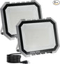 2 Pack LED Flood Lights Outdoor, 200W 20000LM Super Bright Floodlight Outside Work Light with 5.9FT Plug, IP65 Waterproof 6000K Outdoor LED Flood Light for Garage, Yard, Lawn, Garden