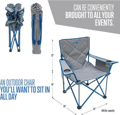 ALPS Mountaineering King Kong Camping Chairs for Adults with Mesh Cup Holders and Pockets, Built Durable and Reliable with Compact Foldable Steel Frame