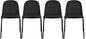 2xhome Modern Stackable Armless Dining Chair | Plastic Shell Seat with Metal Legs | Indoor or Outdoor Use | Home Kitchen Patio (4, Black, Padded Seat)