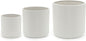 Amazon Basics Assorted Sizes Fluted Ceramic Round Indoor Outdoor Planters with Drainage Hole, Set of 3, Modern Design, 6 inch, 8 inch, 10 inch, White, Succulent Flower Pots