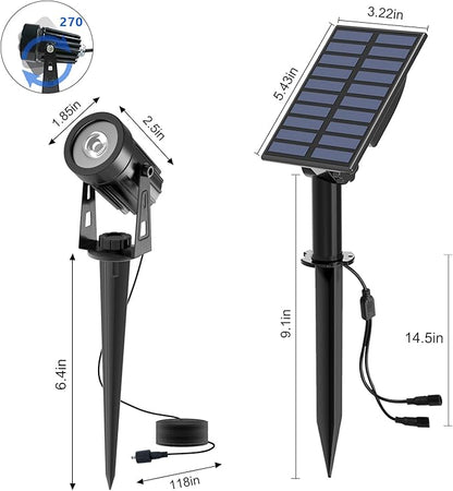 T-SUN Solar Spotlights Outdoor Waterproof, 2-in-1 Solar Landscape Spotlights LED Garden Spot Lights for Yard Tree Garden Pond Pool Area (White)
