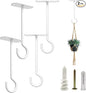 NACETURE Ceiling Hooks Heavy Duty 2 Pack - Plant Hooks for Ceiling Hanging Hook for Hanging Basket Hook, Light, Bird Feeders, Wind Chimes Décor Indoor & Outdoor (White, 5 Inch 4 Pack)