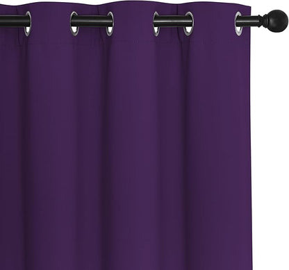 NICETOWN Blackout Room Divider Curtains for Sliding Glass Doors 102 Inches Long 1 Panel, Extra Wide Curtains for Doorway Patio Bedroom Living Room (Royal Purple, 80Wx102L, 1 Panel)