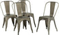 FDW Metal Chair Dining Chair Set of 4 Patio Chair Home Kitchen Chair 18 Inch Seat Height Dinning Room Chair Stackable Metal Bar Chairs Indoor Outdoor Chairs Tolix Bar Side Chair Dining Chair