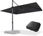 PURPLE LEAF 10' X 13' Square Cantilever Umbrella Patio Umbrella with Base Outdoor Umbrella Aluminum Offset with 360-degree Rotation for Garden Deck Pool Patio Black