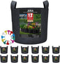 JERIA 12-Pack 3 Gallon Grow Bags, 300G Thickened Nonwoven Garden Pots,Heavy Duty Fabric Pots with Reinforced Handles