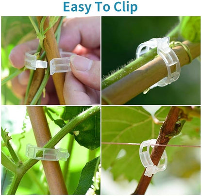 300Pcs Plastic Plant Clip, Plastic Trellis Plant Support Clips for Support, Garden Clips for Climbing Plants, Plastic Trellis Clips Plant Support Clips Vegetables Grape Vine Tomato Plant Fixing Clips