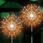 JJGoo Solar Firework Lights, 2 Pack 180 LEDs 2 Lighting Modes Solar Lights Outdoor Waterproof for Garden Patio Walkway Pathway Party Wedding Christmas Decorative - Orange