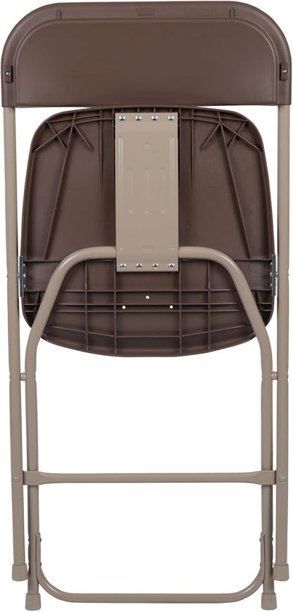 Flash Furniture Hercules Series Plastic Folding Chair - Brown - 6 Pack 650LB Weight Capacity Comfortable Event Chair-Lightweight Folding Chair