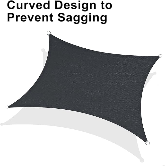 LOVE STORY Custom Size 5'x8' Graphite Grey Sun Shade Sail Rectangle UV Block Canopy Patio Sail Sunshades Fabric for Outdoor Garden Carport (We Make Custom Size)