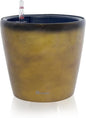 Dexceder 11x10 Inches Self Watering Planter Indoor Outdoor, Inner Pot Design, Thickened Table Flower Plant Pot with Water Level Indicator (Yellow Brown Gradient)