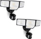 LUTEC 80W 9000LM LED Security Lights Motion Sensor Outdoor Lights, 4 Head LED Flood Lights Outdoor 5000K Daylight, IP65 Waterproof, Motion Detected Lights for Outside, Garage, Yard (Black) - 2 Pack