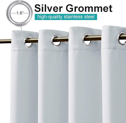 NICETOWN Bedroom Curtain Waterproof, Rustproof Grommet Triple Weave Textured Room Darkening Energy Saving Vertical Blinds for Public Privacy Protect, Winter White, W84 x L120, 1 Panel