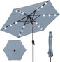 Best Choice Products 7.5ft Outdoor Solar Market Table Patio Umbrella for Deck, Pool w/Tilt, Crank, LED Lights - Breeze Blue