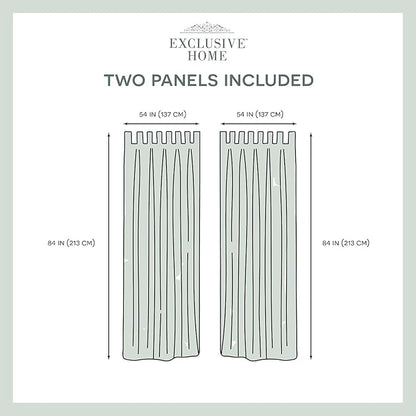 Exclusive Home Cabana Solid Indoor/Outdoor Light Filtering Hook-and-Loop Tab Top Curtain Panel Pair, 54"x84", Cloud Grey
