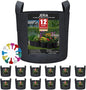JERIA 12-Pack 30 Gallon Grow Bags, 300G Thickened Nonwoven Garden Pots,Heavy Duty Fabric Pots with Reinforced Handles