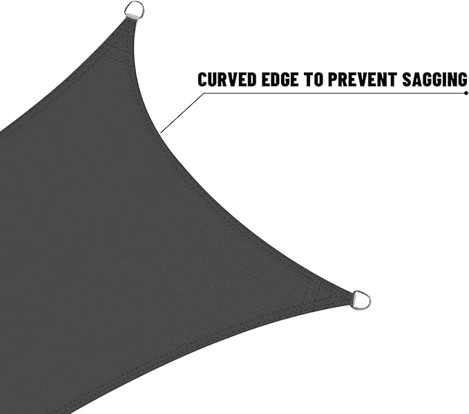 LOVE STORY Triangle 6'x6'x6' Waterproof Sun Shade Sail Canopy UV Block for Outdoor Patio Backyard Carport,Dark Grey(We Make Custom Size)