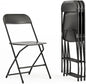 Flash Furniture Hercules Series Plastic Folding Chairs for Parties and Weddings, Stackable Commercial Event Seats with 650-lb. Static Weight Capacity, Set of 4, Black