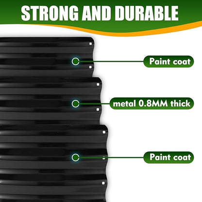 17" Tall Elevated Round Metal Rised Garden Bed- 2.7'x2.7' in Size and 0.8MM Thick Durable Planter Box for Vegetables Flowers Succulent at Patio/Garden Outdoor (Black, 2.7FT Diameter)