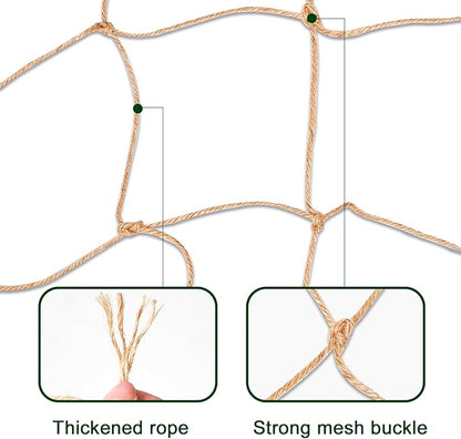 Jute Trellis Netting - Jute Netting for Garden, Heavy Duty Plant Support Netting for Climbing Plants, Cucumber, Vine, Fruits & Vegetables, Climbing Vining Plants (3.3 Ft X 16.4 Ft, 5.9 Inch Squares)