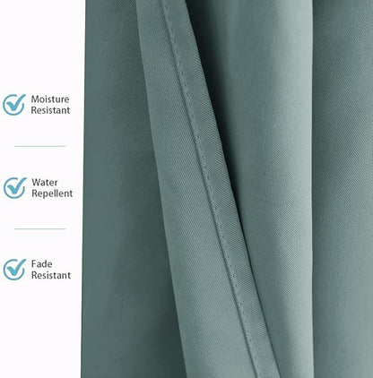 RYB HOME Outdoor Curtains for Patio, Waterproof Blackout UV Protection Outside Decor for Porch Swimming Pool Hut Garden Pavilion Pop Up Tent Pergola Balcony, W 52 x L 95, 1 Panel, Greyish Blue
