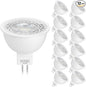 Mlambert 12 Pack MR16 LED Bulbs 50W Halogen Equivalent,6000K Cool Whitee,5W GU5.3 MR16 12V Spotlight Bulb,Non-Dimmable,45° Beam Angle for Landscape, Recessed