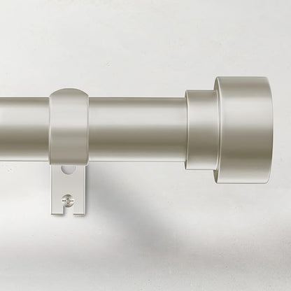 Curtain Rods for Windows 72 to 144, 1 Inch Adjustable Heavy Duty Long Window Drapery Rods with End Caps, Indoor Outdoor Curtain Rod for Patio Bedroom, Size 32" - 150", Brushed Nickel