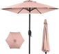 Best Choice Products 7.5ft Heavy-Duty Round Outdoor Market Table Patio Umbrella w/Steel Pole, Push Button Tilt, Easy Crank Lift - Rose Quartz