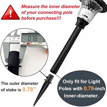 Metal Stakes Solar Lights Replacement Spike - Outdoor Ground Stake for Backyard Garden Lights Landscape Yard Pathway Patio Lamps Pole (Metal-8 Pack) - 0.78x5.36 inches
