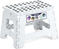 Delxo 9 Inch Folding Step Stool,White Step Stools for Kids Foldable,Portable Collapsible Step Stool with Handle, Folding Stool for Kitchen Bathroom,Bedroom,Garden