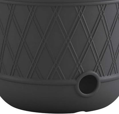 Suncast 12 Pack 14" x 12" Round Resin Decorative Weatherproof Outdoor Hideaway Standard Garden Hose Storage Pot with Drainage Holes, Gray