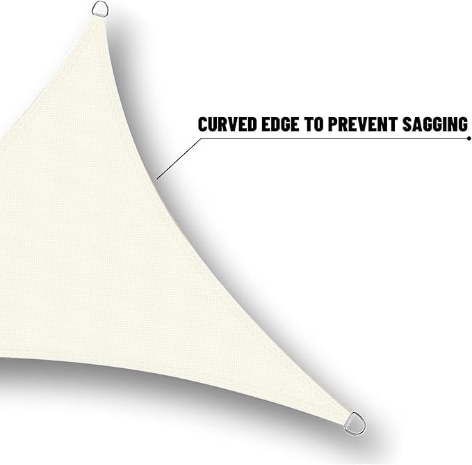 SUNNY GUARD Waterproof Sun Shade Sail 8'x11'x13.6' Cream Right Triangle UV Block Sunshade for Backyard Yard Deck Patio Garden Outdoor Activities and Facility(Customized)