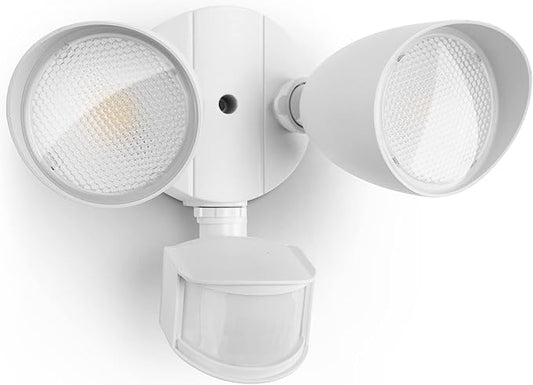 LUTEC 32W 3500 Lumen LED Security Lights Motion Sensor Light Outdoor, 5000K Daylight, IP65 Waterproof, Dusk to Dawn, Motion Detector Flood Light for Garage, Yard, Porch-White